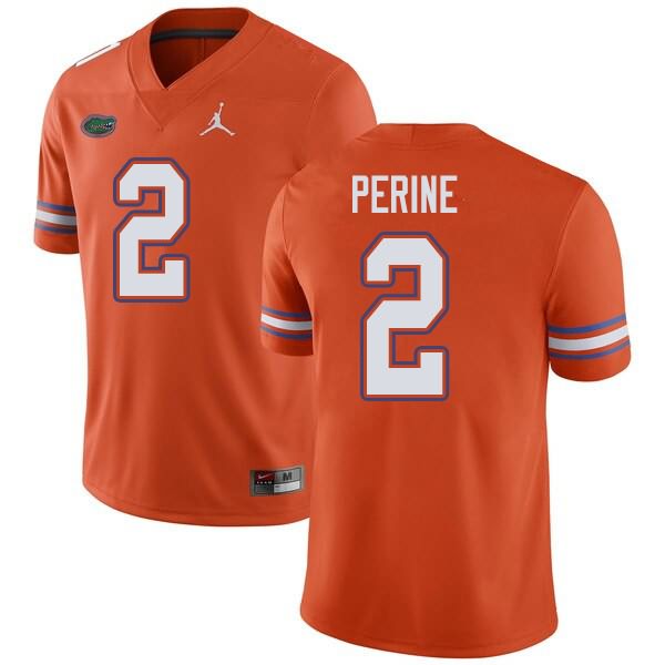 Men's NCAA Florida Gators Lamical Perine #2 Stitched Authentic Jordan Brand Orange College Football Jersey PWN7065OO